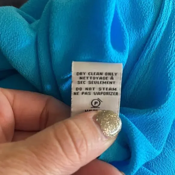 Diane Von Furtstenberg Two Toned Blue Mini Dress Women’s Size 4 - Picture 8 of 8